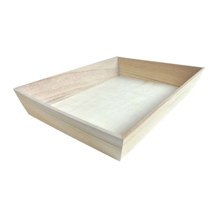 Plateau repas "Noa" rectangulaire en bois 390x290mm H65mm - 10Pcs