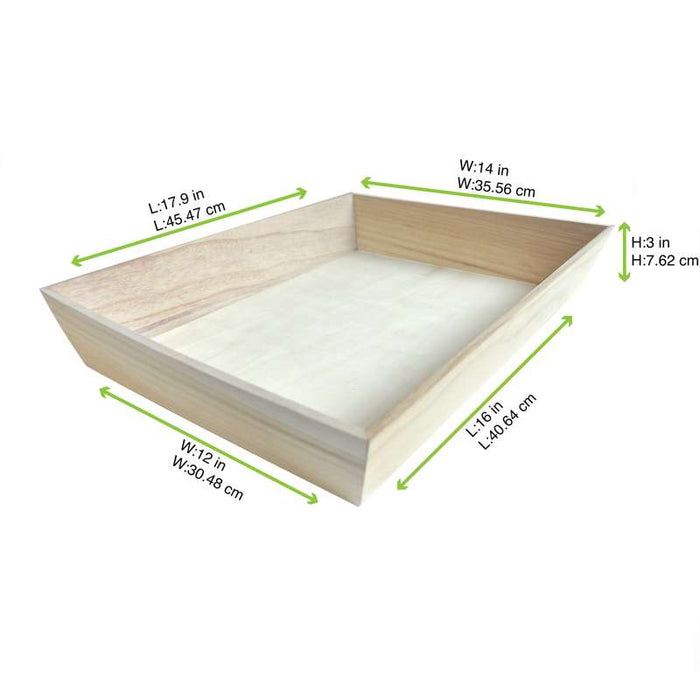 Plateau repas "Noa" rectangulaire en bois 390x290mm H65mm - 10Pcs