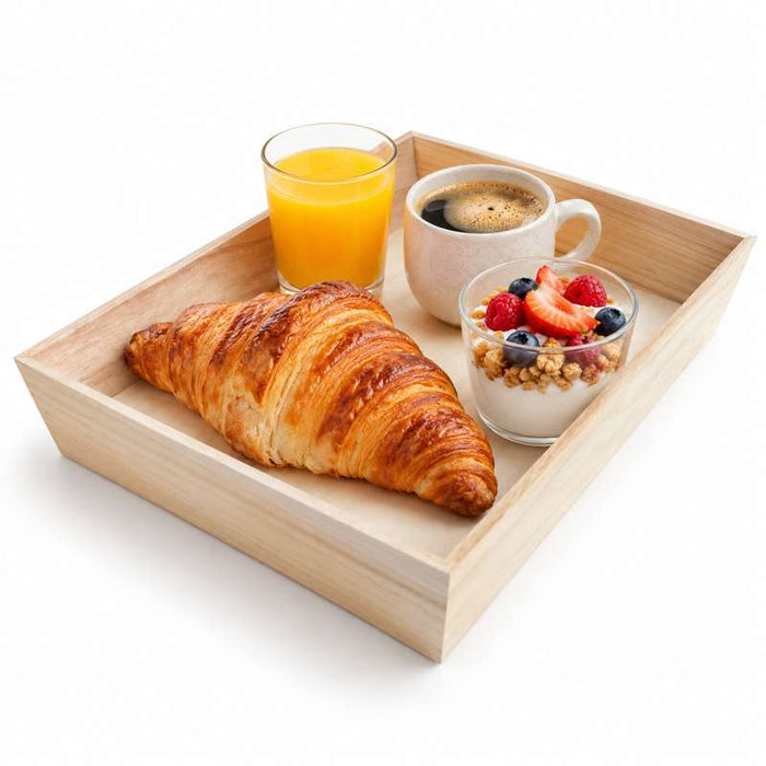 Plateau repas "Noa" rectangulaire en bois 390x290mm H65mm - 10Pcs