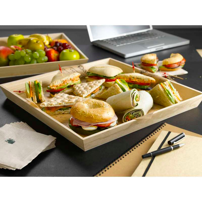 Plateau repas "Noa" rectangulaire en bois 390x290mm H65mm - 10Pcs
