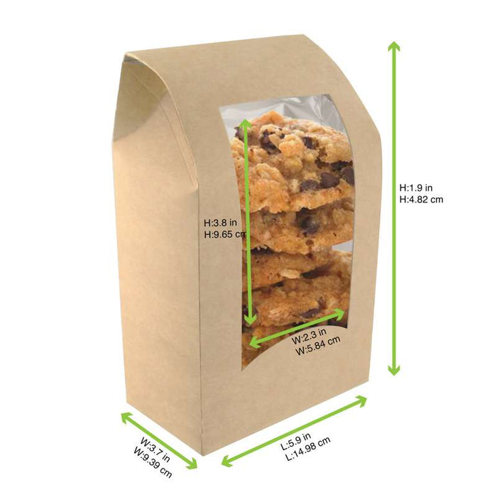 Boîte wrap carton brun à fenêtre  95x54mm H152mm-600Pcs