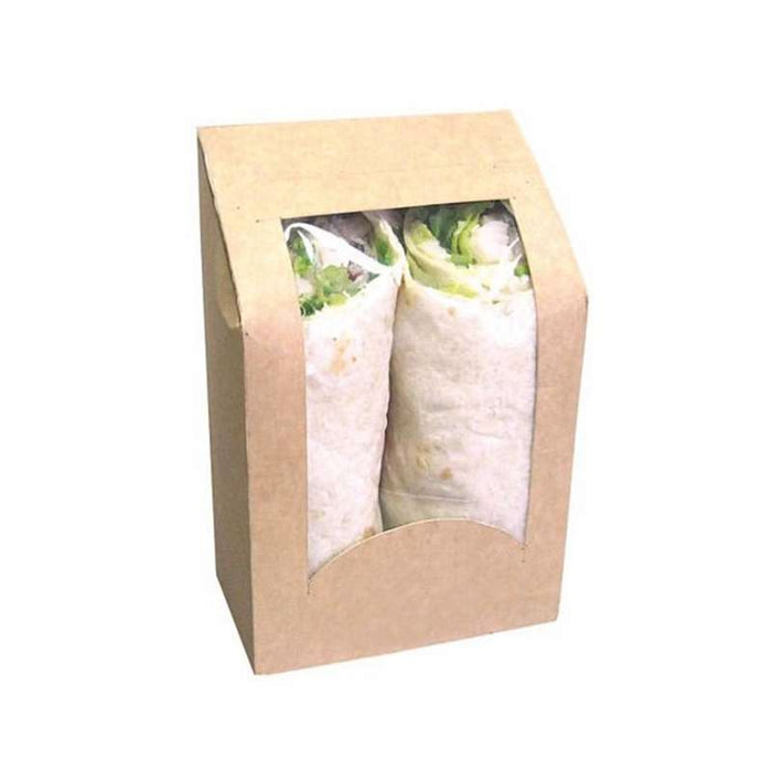Boîte wrap carton brun à fenêtre  95x54mm H152mm-600Pcs