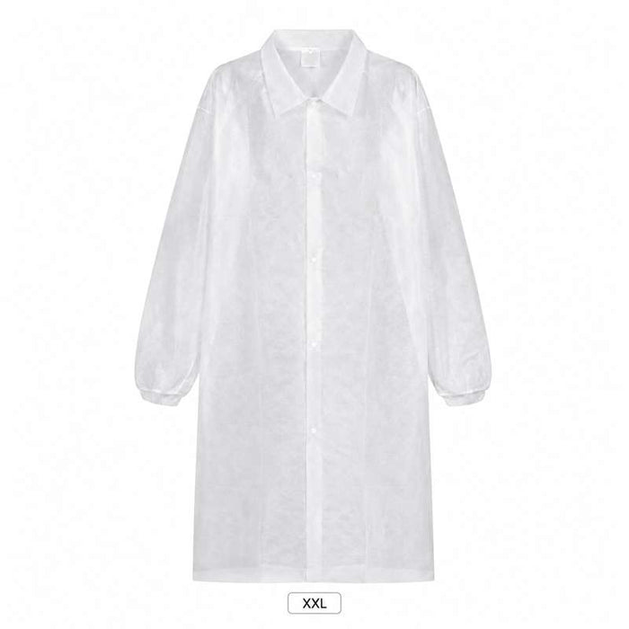Blouse visiteur blanche en non-tissé, taille XXL  - 50Pcs