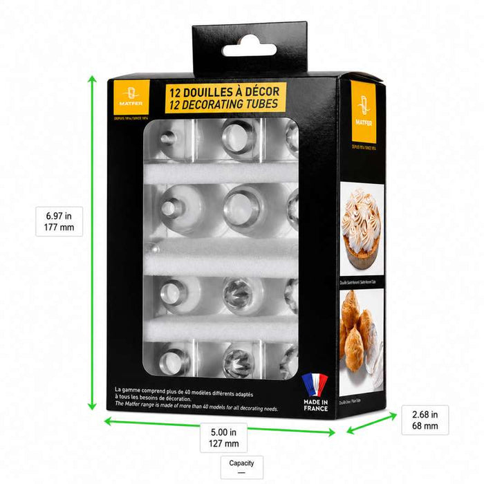 Douilles à décor transparentes en coffret de 12  - 1Pcs