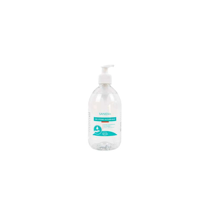 Gel hydroalcoolique en flacon à pompe 75x75mm H180mm 500ml - 10Pcs