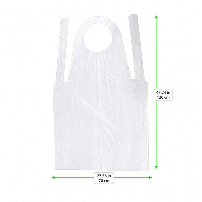 Tablier jetable en plastique PE blanc 700x1200mm - 1000Pcs