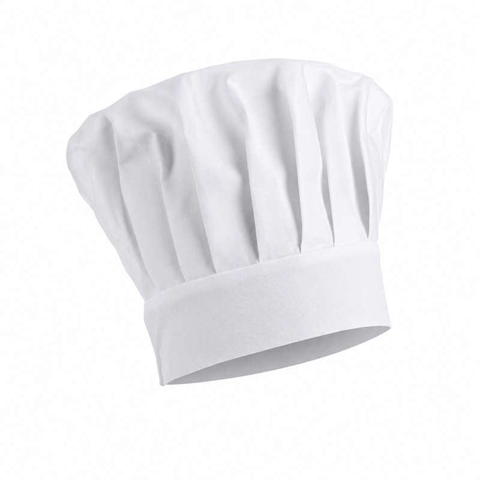Toque de cuisinier en papier plissé blanc H230mm - 100Pcs
