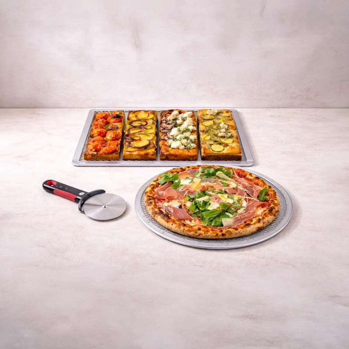 Grille à pizza ronde ajourée en aluminium Ø279,4mm H4mm - 12Pcs