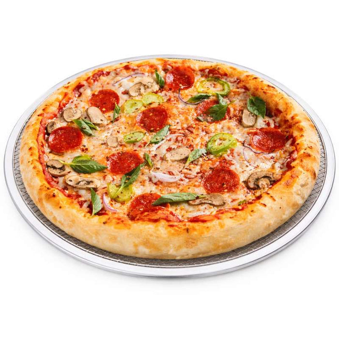 Grille à pizza ronde perforée en aluminium Ø330,2mm H4mm - 12Pcs