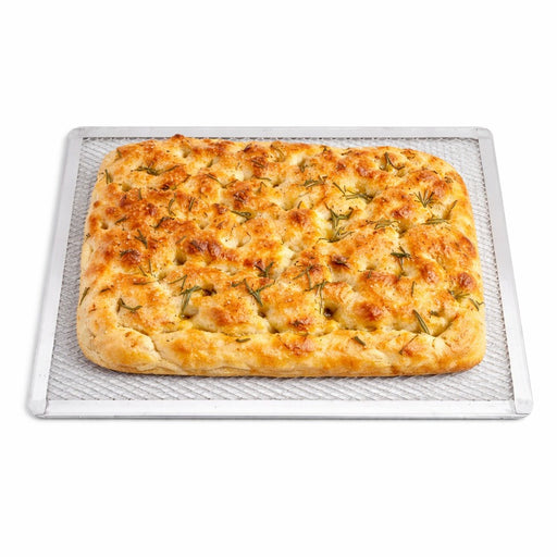 Grille à pizza rectangulaire aluminium à fond ajouré 400x280mm H10mm-12Pcs