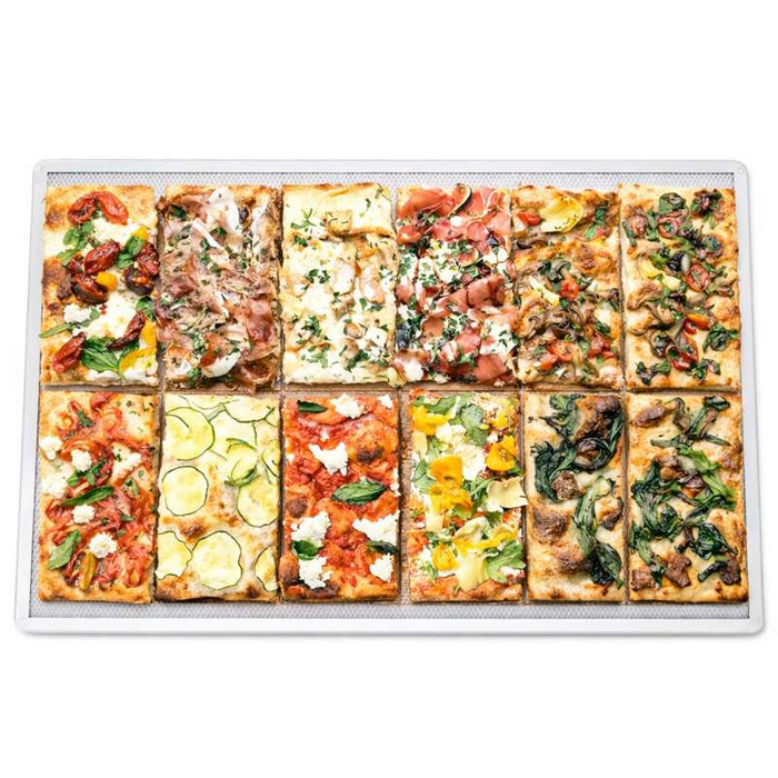 Grille à pizza rectangulaire aluminium à fond ajouré 600x400mm H10mm-12Pcs