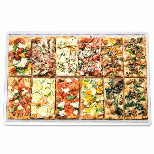 Grille à pizza rectangulaire aluminium à fond ajouré 600x400mm H10mm-12Pcs