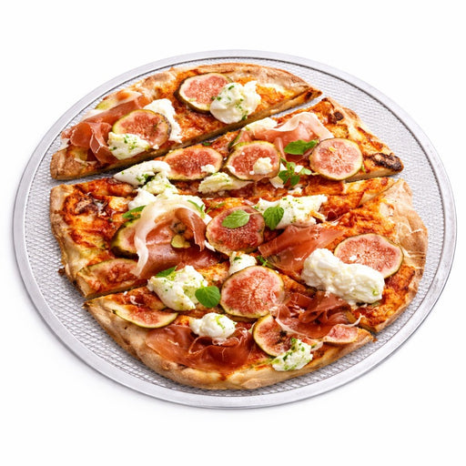Grille à pizza ronde aluminium à fond ajouré  H4mm-12Pcs