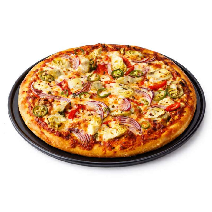 Plateau à pizza en aluminium anodisé noir Ø228mm - 12Pcs
