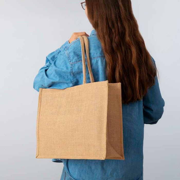 Sac cabas en jute brun  380x330mm H380mm-20Pcs
