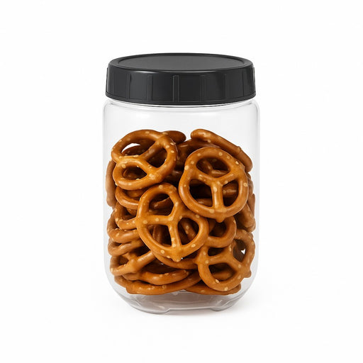Bocal Bokolock en plastique PET réutilisable avec couvercle clipsable, empilable  H170mm 1000ml - 24Pcs