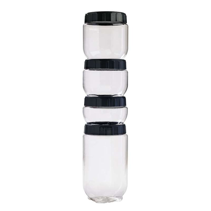 Bocal Bokolock en plastique PET réutilisable avec couvercle clipsable, empilable  H110mm 750ml - 24Pcs