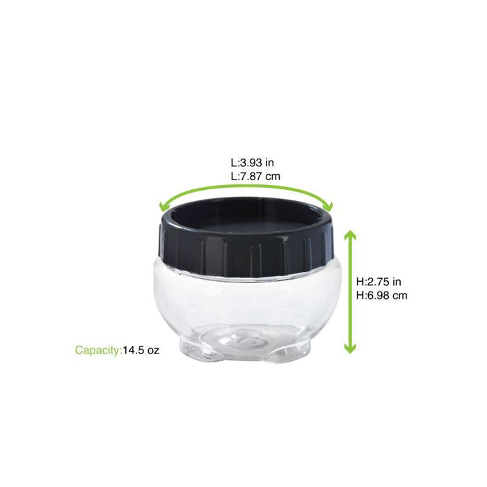 Bocal Bokolock en plastique PET réutilisable avec couvercle clipsable, empilable  H75mm 430ml - 36Pcs