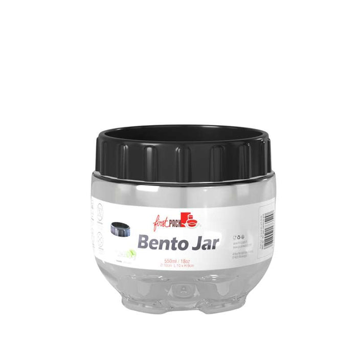Bocal Bokolock en plastique PET réutilisable avec couvercle clipsable, empilable  H90mm 550ml - 36Pcs