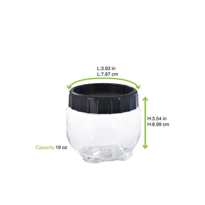 Bocal Bokolock en plastique PET réutilisable avec couvercle clipsable, empilable  H90mm 550ml - 36Pcs