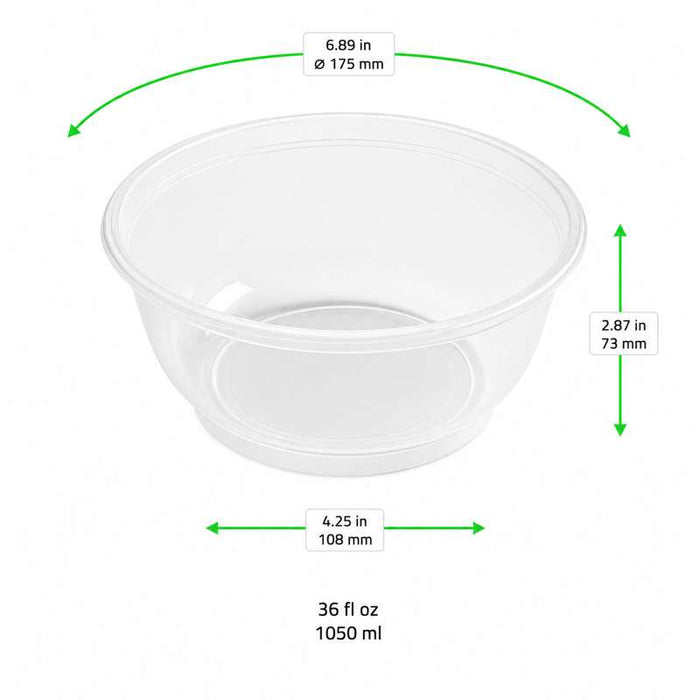 Bol transparent rond en PP injecté réemployable Ø175mm H73mm 1050ml - 500Pcs