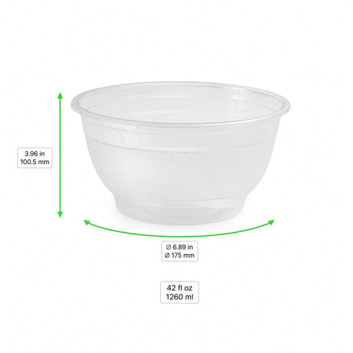 Bol rond transparent en PP injecté Ø175mm H88mm 1260ml - 500Pcs
