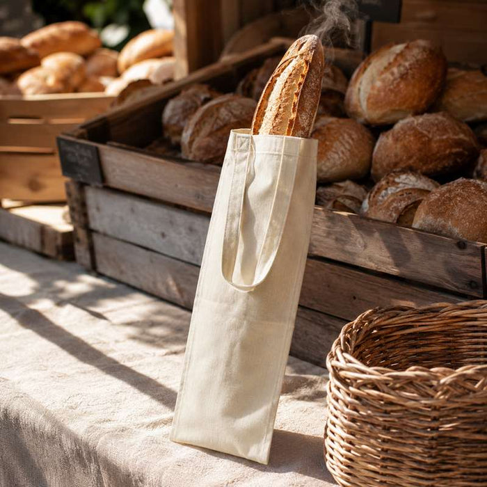 Sac baguette en coton 200mm H620mm-50Pcs