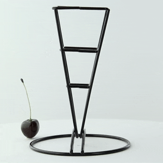 Porte cône carré métal noir  66x66mm H170mm - 6Pcs