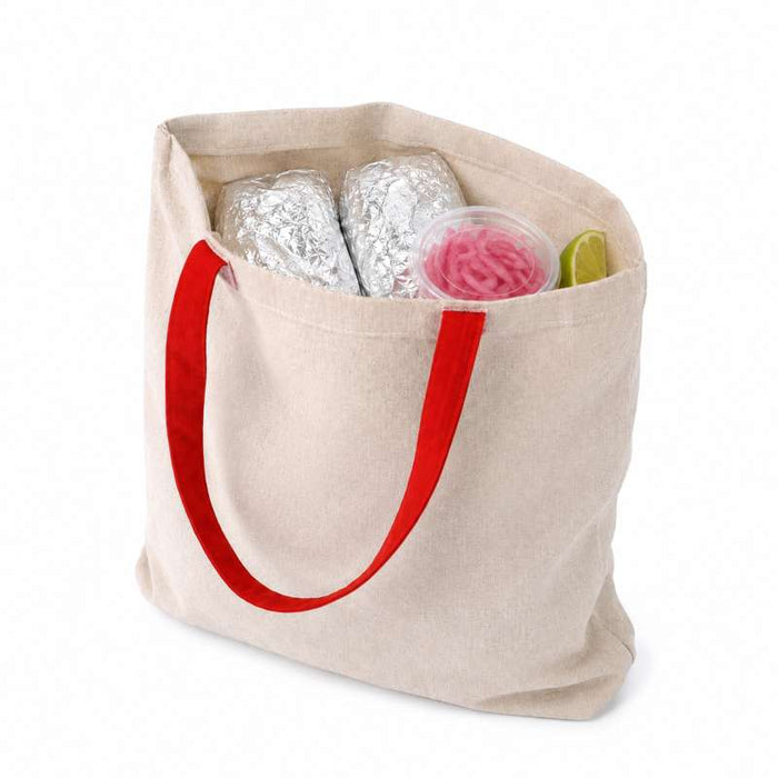 Tote bag à anses rouges  10x350mm H420mm-100Pcs
