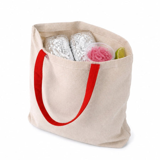 Tote bag à anses rouges  10x350mm H420mm-100Pcs
