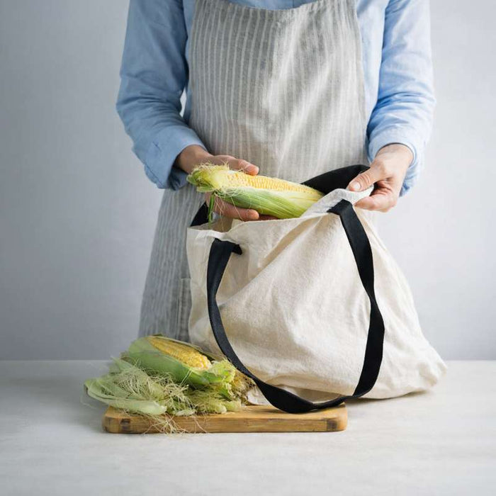 Tote bag à anses noires 10x380mm H450mm-100Pcs