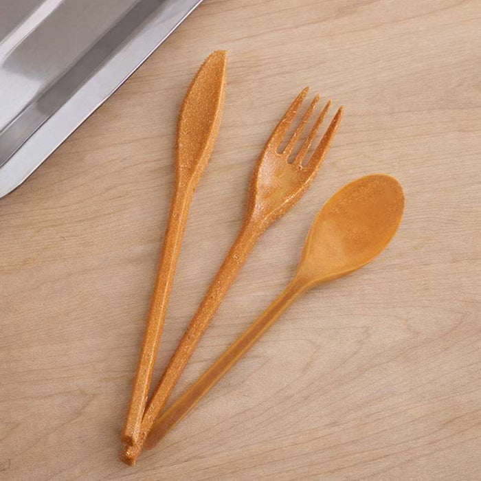 WOODARY Kit couverts réemployable bois composite: couteau fourchette cuillere serviette  250-250Pcs