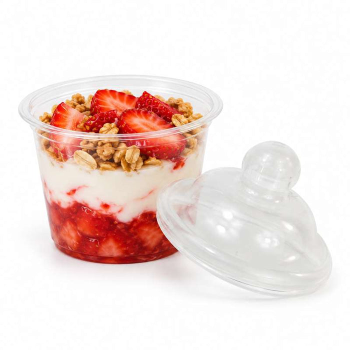 Couvercle dôme transparent à visser pour pot "Deli" Ø69mm H55mm - 225Pcs