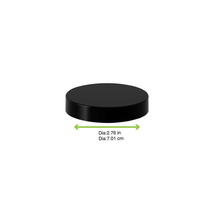 Couvercle plat à visser noir en PP pour pot "Deli" Ø70mm - 225Pcs
