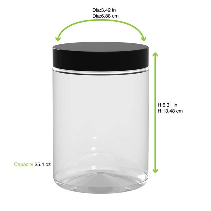 Bocal Bokotwist en plastique PET réutilisable  H135mm 750ml - 80Pcs