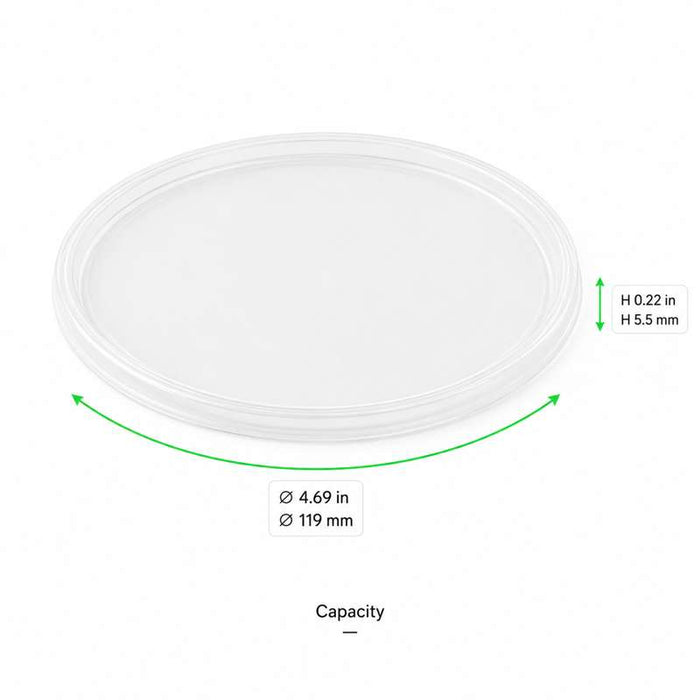Couvercle transparent "Deli" en PP injecté Ø119mm - 500Pcs