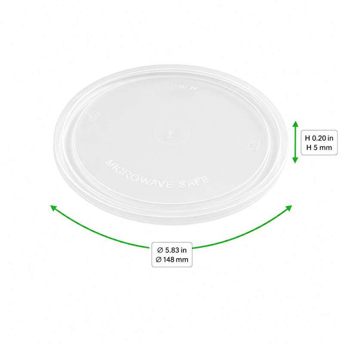 Couvercle transparent en PP injecté pour pot "Deli" Ø123mm - 500Pcs