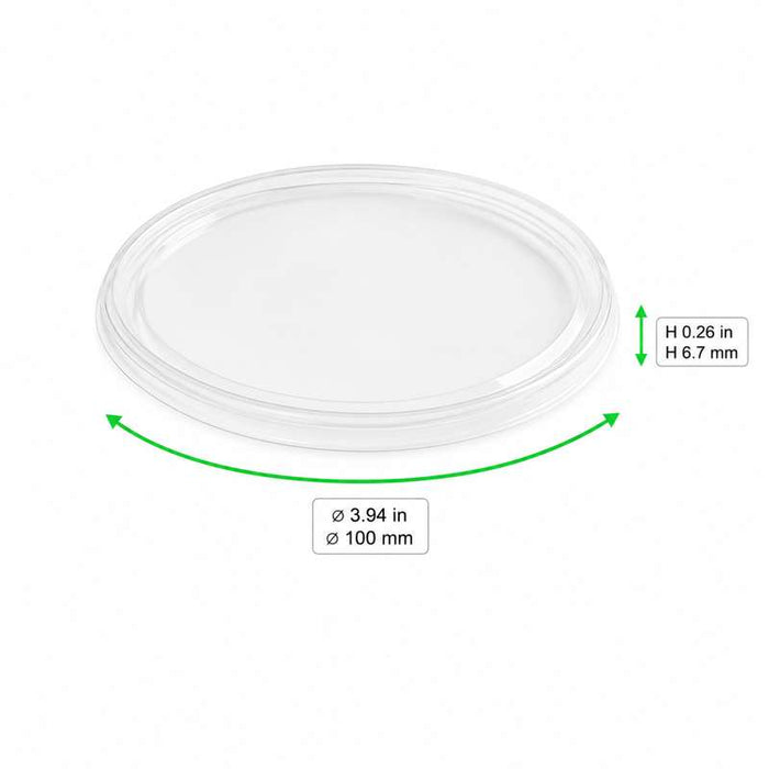 Couvercle transparent en PP injecté pour pot "Deli" Ø100mm - 500Pcs