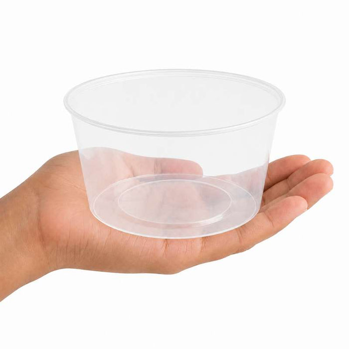 Pot rond "Deli" transparent en polypropylène injecté Ø117mm H40mm 300ml - 500Pcs