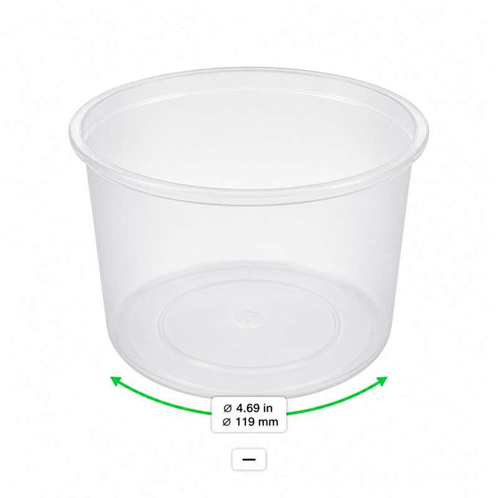 Pot rond "Deli" transparent en PP injecté Ø118mm H63mm 480ml - 500Pcs