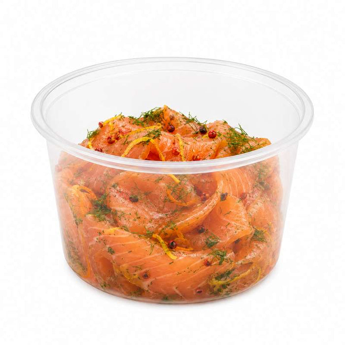 Pot rond "Deli" transparent en PP injecté Ø118mm H63mm 480ml - 500Pcs