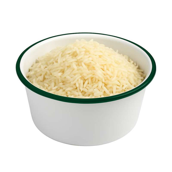Bol Enamel blanc en acier émaillé  à bord plat et vert   H65mm 750ml-12Pcs