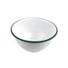 Bol Enamel blanc en acier émaillé  à bord vert   H80mm 1000ml - 12Pcs