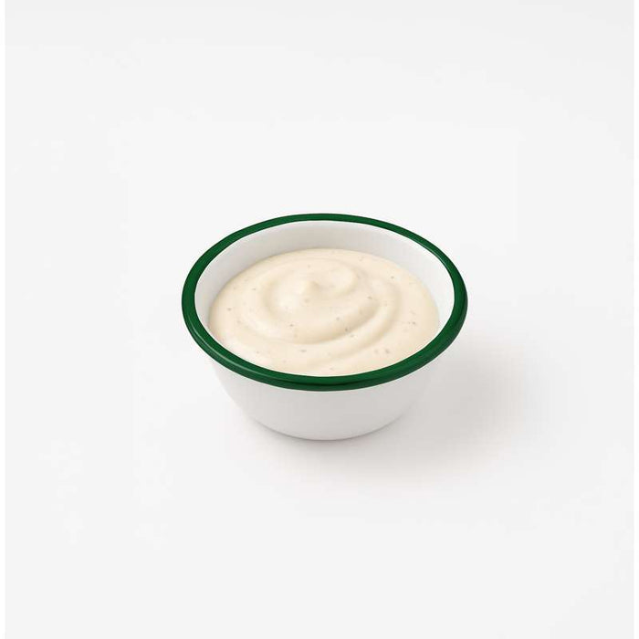 Bol Enamel blanc en acier émaillé  à bord vert   H70mm 470ml - 12Pcs
