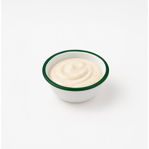 Bol Enamel blanc en acier émaillé  à bord vert   H70mm 470ml - 12Pcs