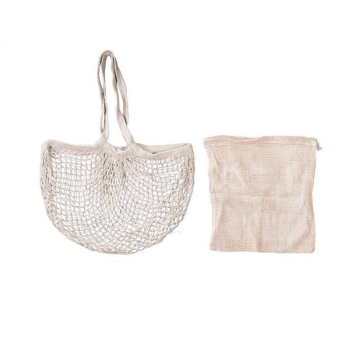 Filet de courses en coton naturel avec anses 10x400mm H400mm-24Pcs