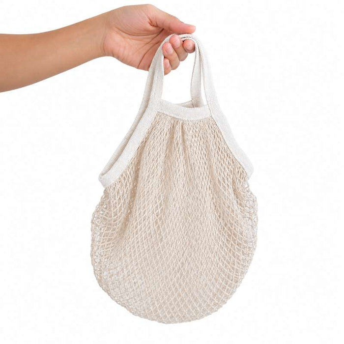 Filet de courses en coton naturel avec anses 10x400mm H400mm-24Pcs