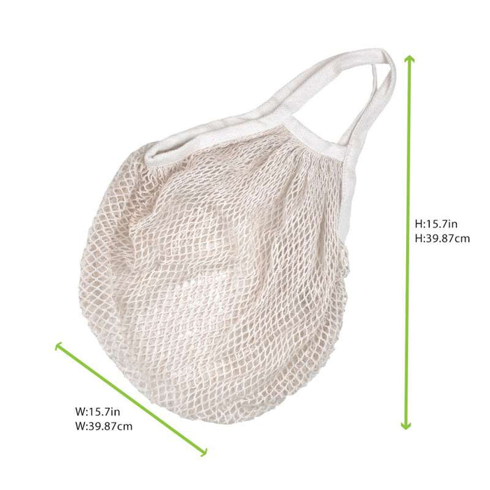 Filet de courses en coton naturel avec anses 10x400mm H400mm-24Pcs