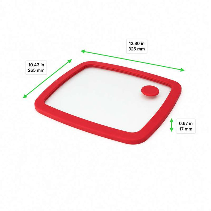 Couvercle gastronorme GN 1/2 en verre trempé et silicone 325x265mm H17mm - 12Pcs