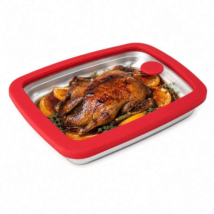 Couvercle gastronorme GN 1/2 en verre trempé et silicone 325x265mm H17mm - 12Pcs